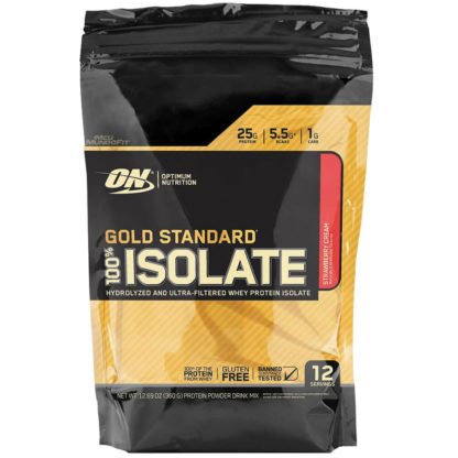 100 isolate gold standard 360g morango optimum nutrition
