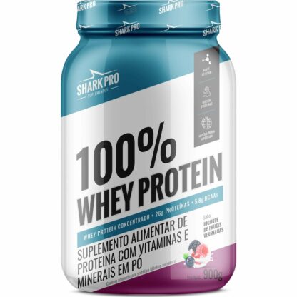 100% Whey Protein 900g Shark Pro Iogurte de Frutas Vermelhas