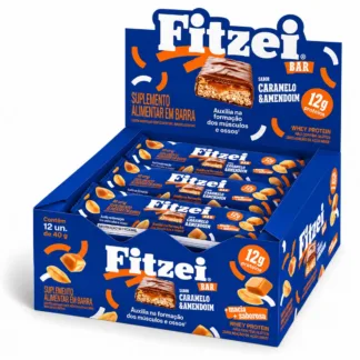 Fitzei Barra De Proteina Display 12 Und 40G Caramelo E Amendoim Vitafor