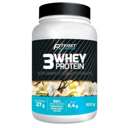 3 Whey Protein (900g) Baunilha FitFast Nutrition