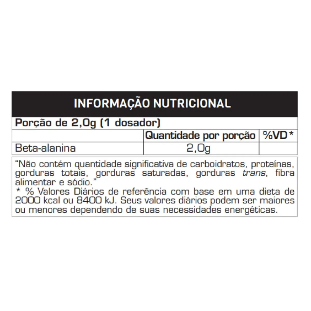Informacao Nutricional Beta Alanina 150g Max Titanium