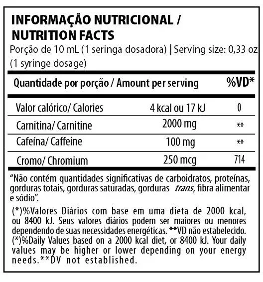 Liquid X Carnitine Dynasty 480ml Under Labz Informacao Nutricional 1