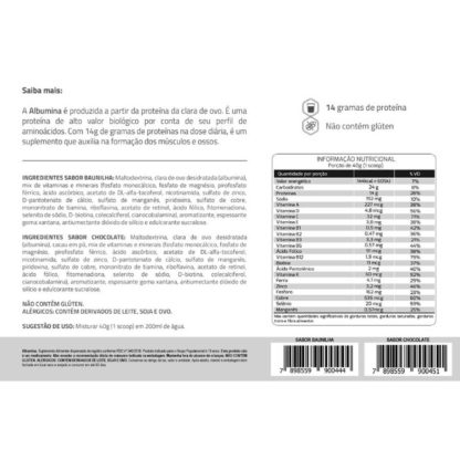 Albumina (500g) Tabela Nutricional Nutrends