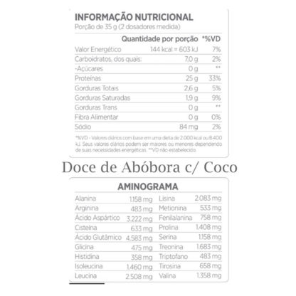 Best Whey (900g) Doce Abóbora Coco Tabela Nutricional Atlhetica Nutrition