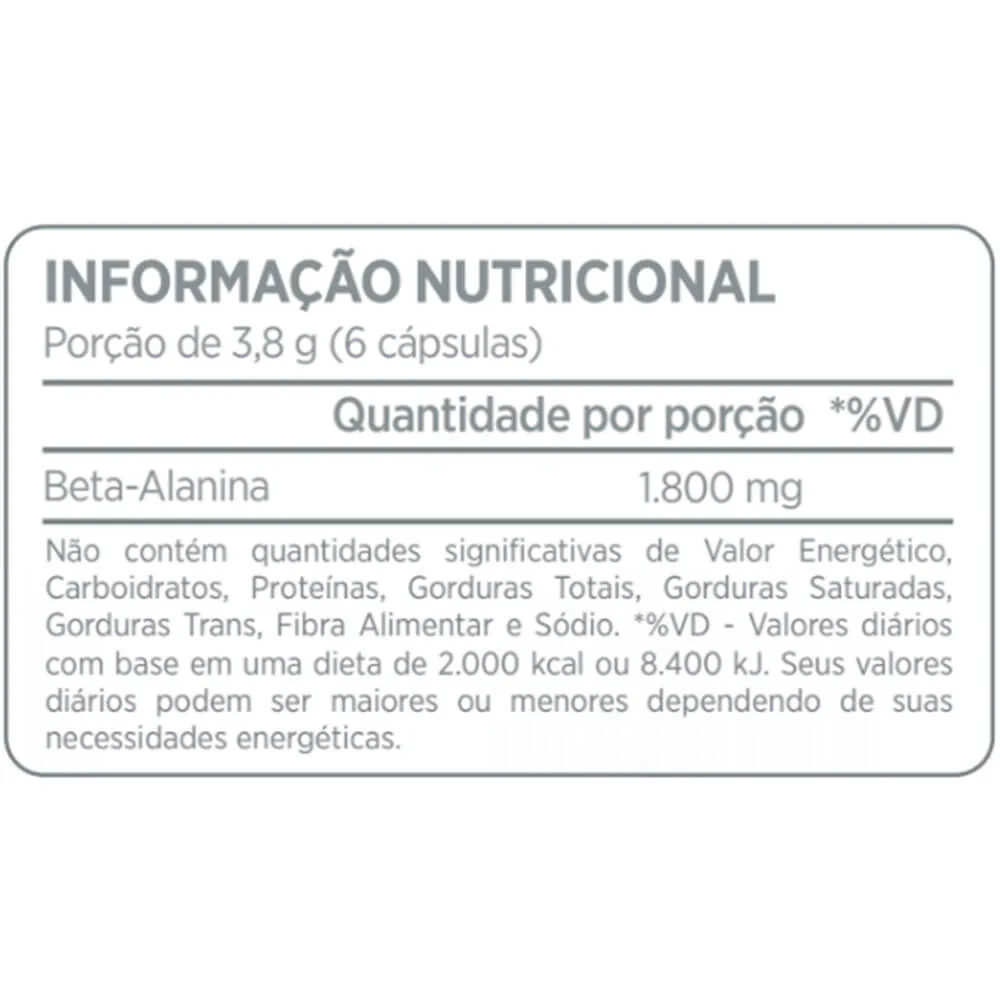 beta alanina 120 caps tabela nutricional atlhetica nutrition