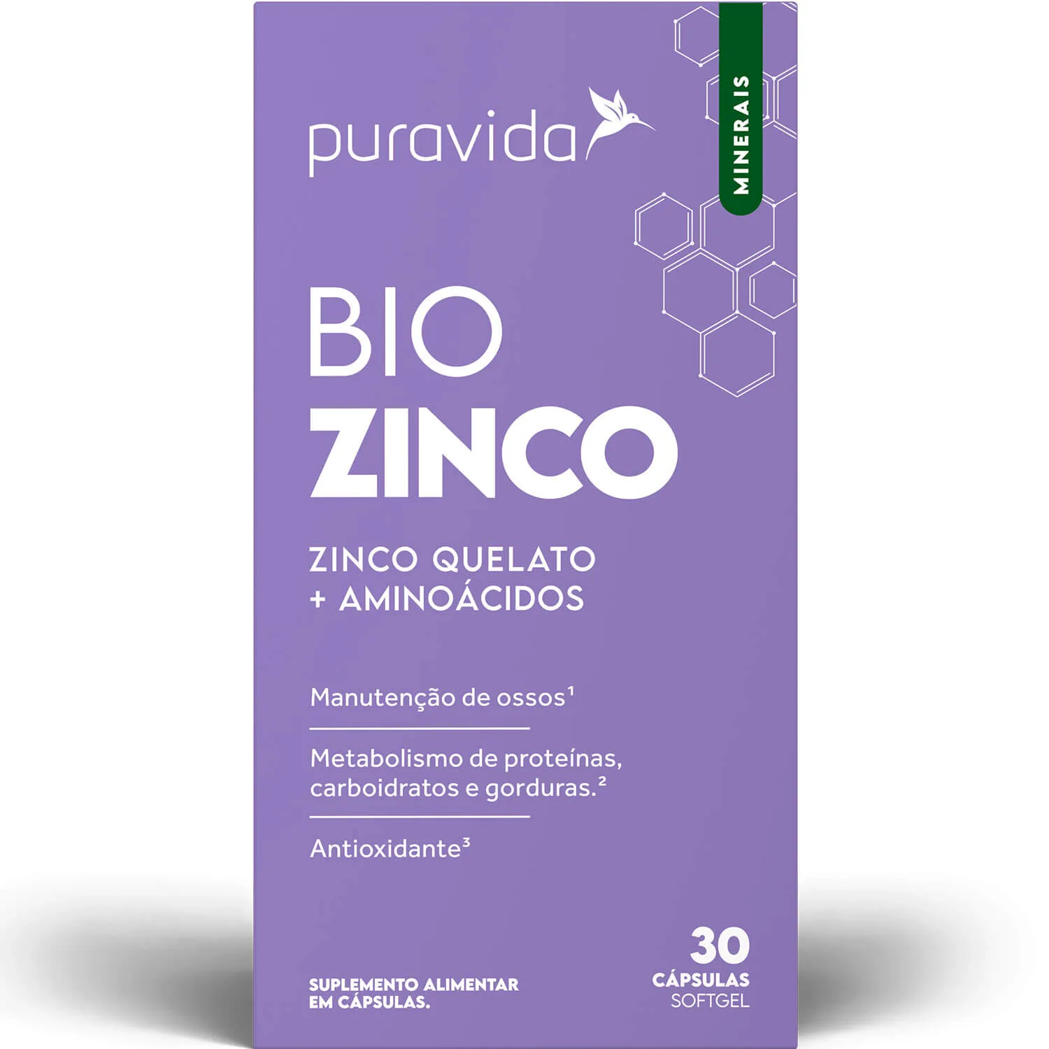 bio zinco quelato 30 caps puravida