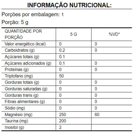 blue calm 5g puravida informacao nutricional