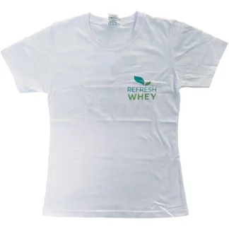 camiseta branca 100 algodao refresh whey