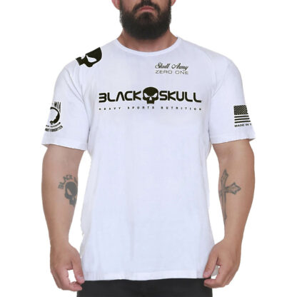 camiseta soldado bope dry fit branco black skull