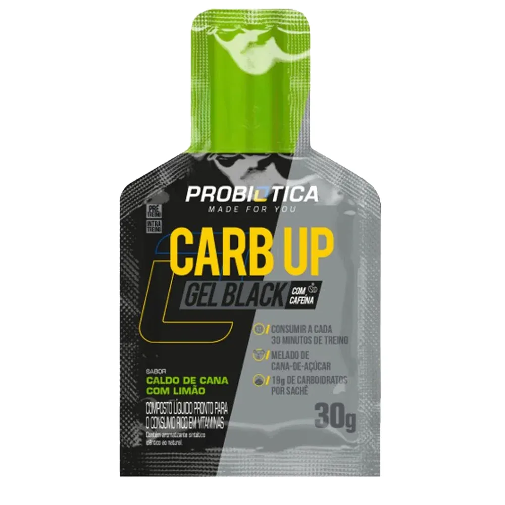 carb up gel black sache de 30 g caldo cana probiotica