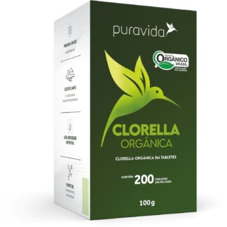 clorella organica 500mg 200 tabs puravida esquerda