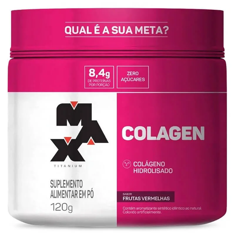 colageno hidrolisado 120g frutas vermelhas max titanium
