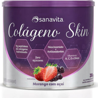 colageno skin 200g sanavita morango acai