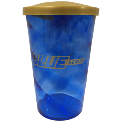 copo acrilico azul com tampa frente blue series