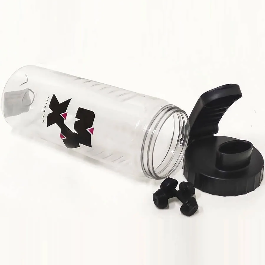 coqueteleira cristal halter 400ml max titanium aberta