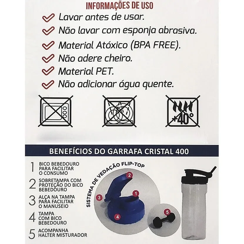 coqueteleira cristal halter 400ml max titanium como usar