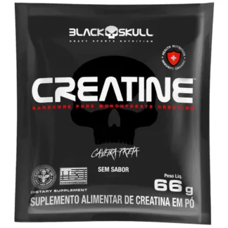 creatina monohidratada sache de 66g black skul natural