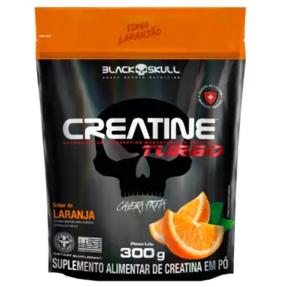 creatina turbo refil 300g black skull laranja