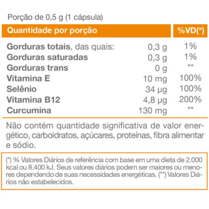 Cúrcuma Plus 500mg (30 caps) Vitafor Tabela