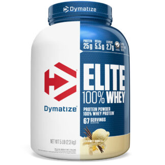 elite 100 whey 23kg baunilha dymatize nutrition