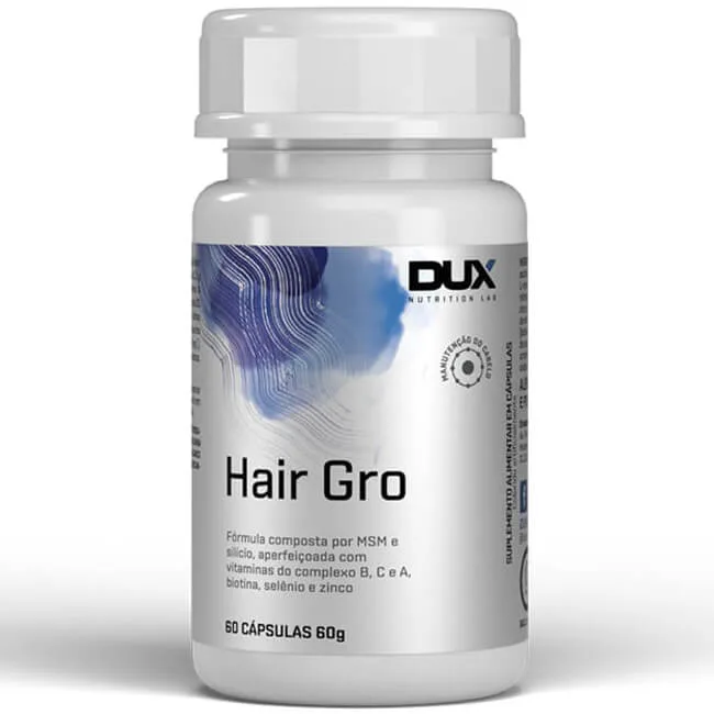 hair gro 60 caps dux nutrition frasco
