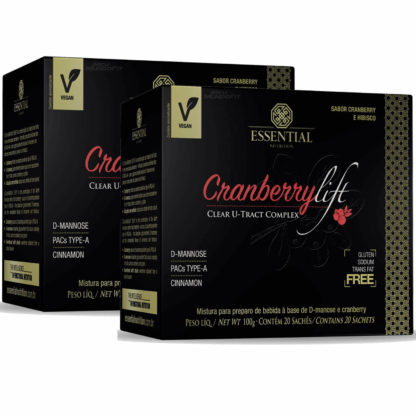 kit cranberrylift 2 caixas de 20 saches essential nutrition