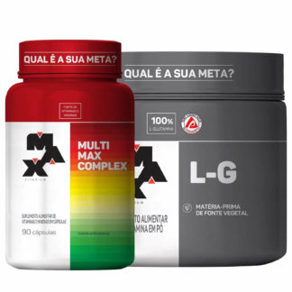 Kit Glutamina L-G (300g) + Multimax (90 caps) Max Titanium