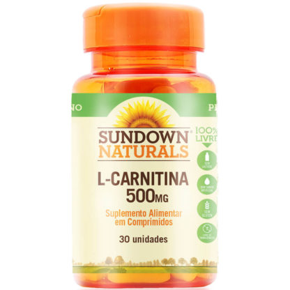 l carnitina 500mg 30 tabs sundown clean nutrition
