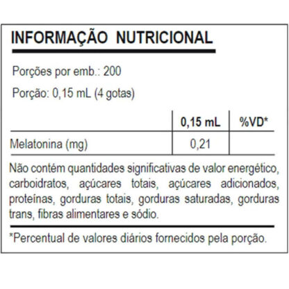 melatonina 30ml max titanium tabela nutricional