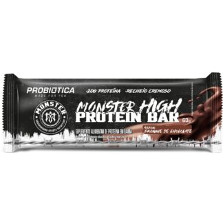 monster high protein bar barra de 63g probiotica brownie chocolate