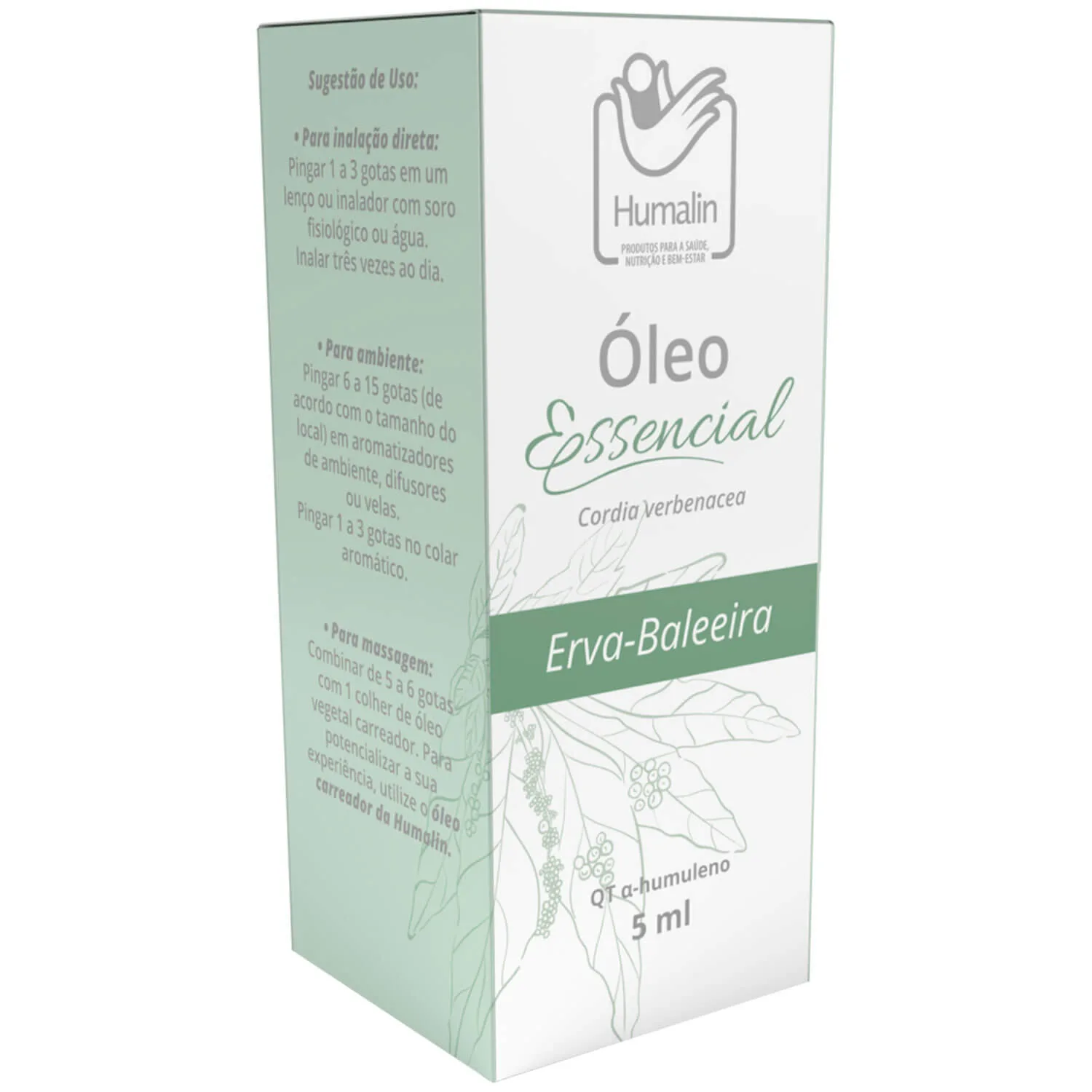 oleo essencial de erva baleeira 5ml caixa humalin