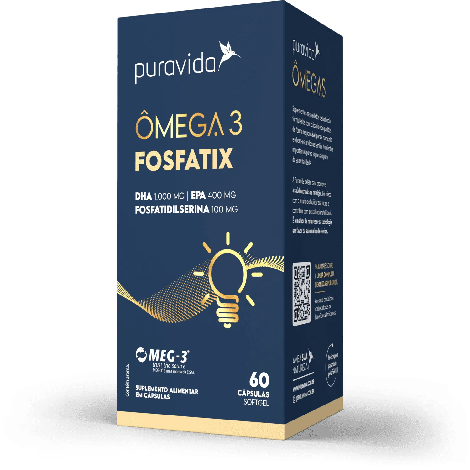 omega 3 fosfatix 60 caps puravida direita