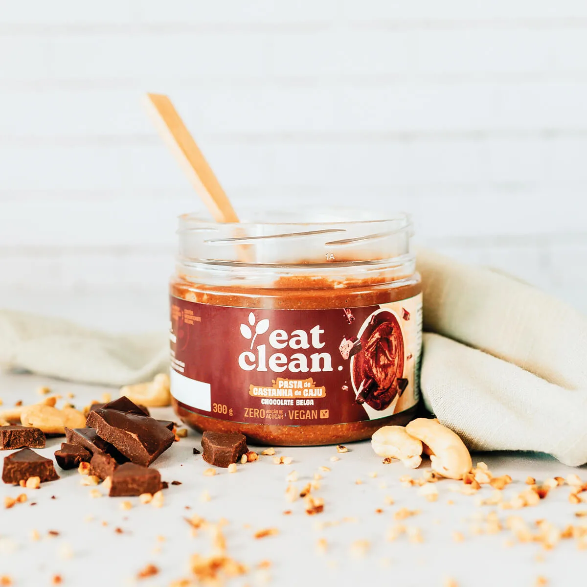 pasta castanha caju 300g eat clean chocolate belga saborosa cremosa