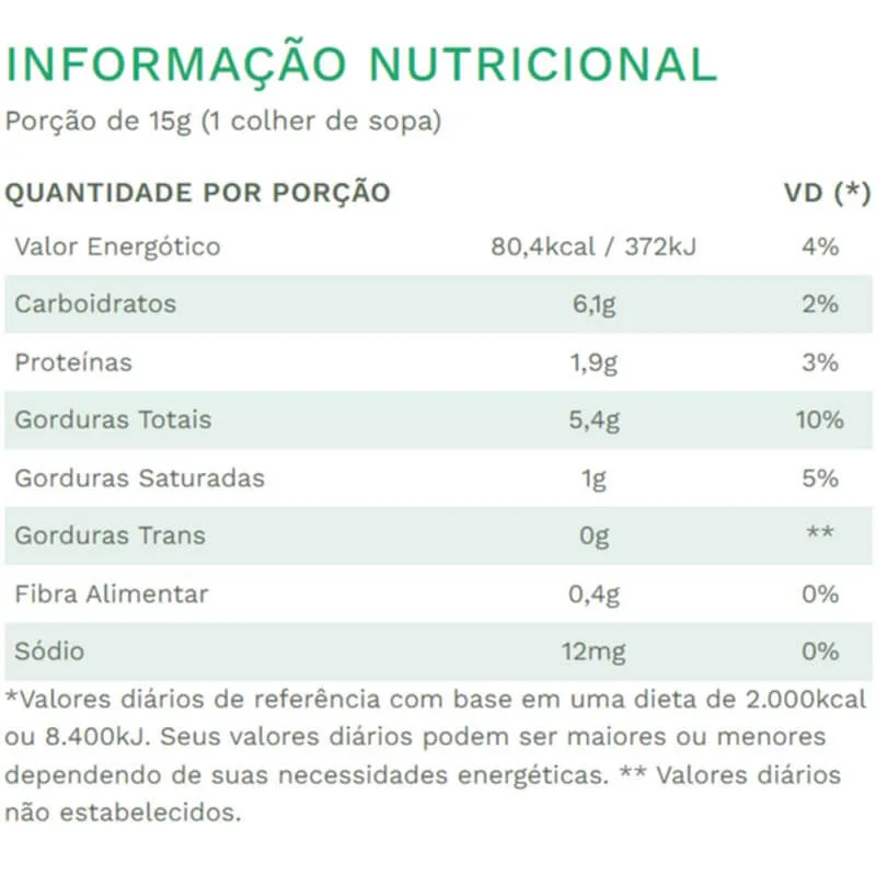 pasta castanha caju 300g eat clean cookies cream tabela nutricional