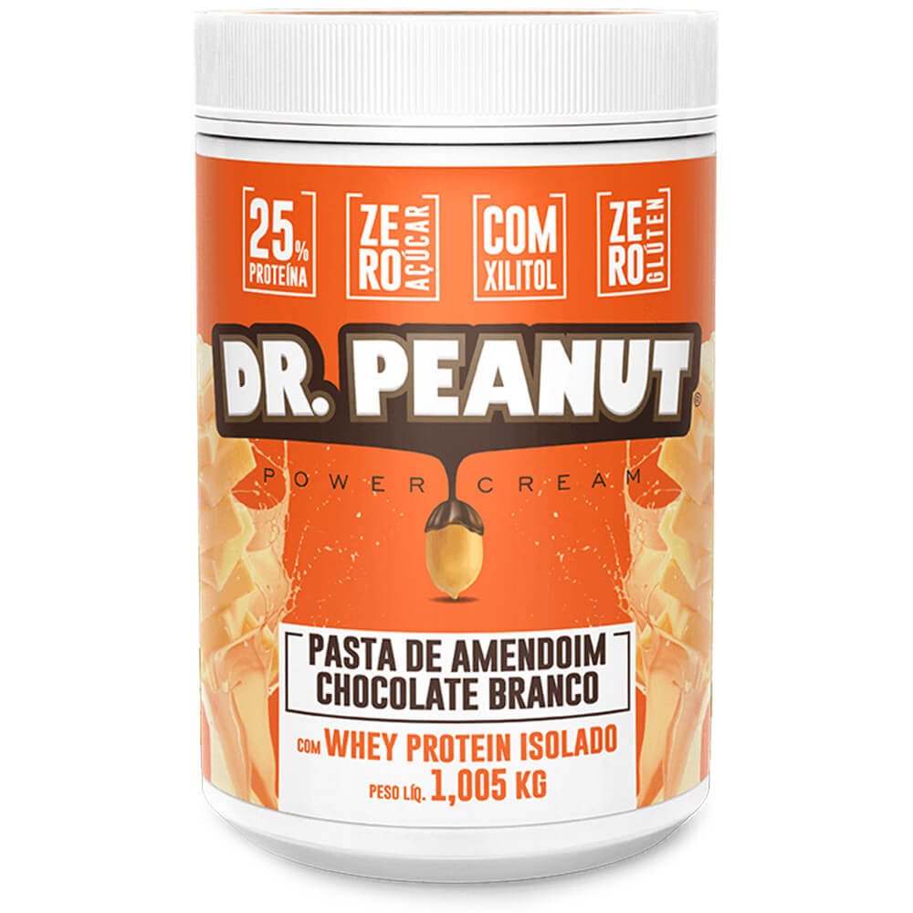 Pasta de Amendoim Chocolate Branco Whey Dr. Peanut 600g - Me Gusta