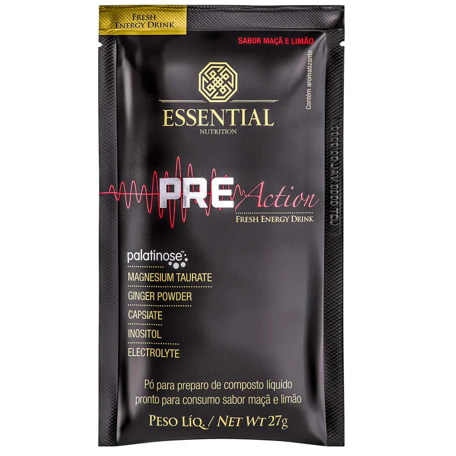 pre action sache de 27g maca limao essential nutrition