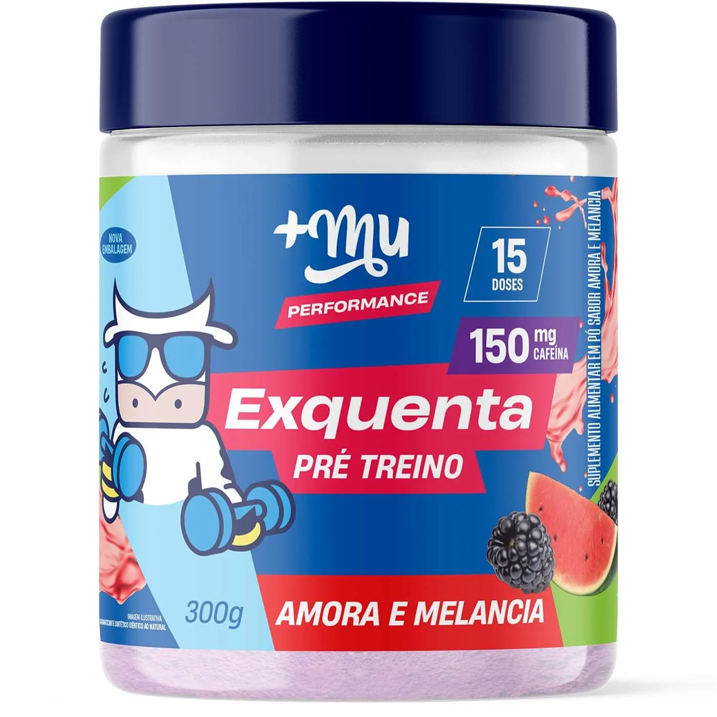 pre treino exquenta 300g mu performance amora melancia