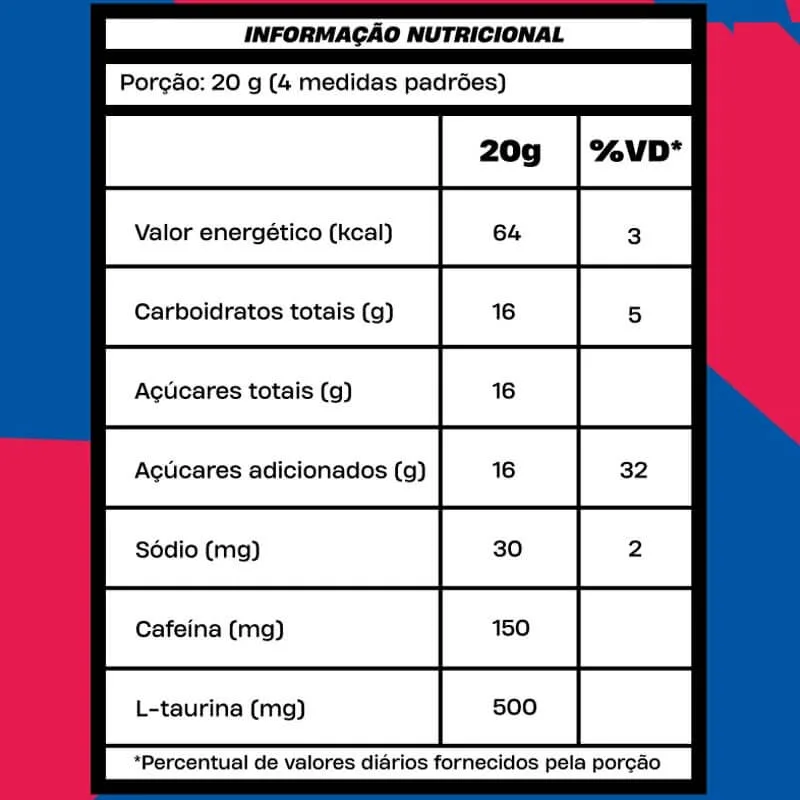 pre treino exquenta mais mu performance tabela nutricional