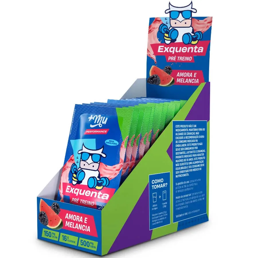 pre treino exquenta performance 20 saches 20g mais mu amora melancia