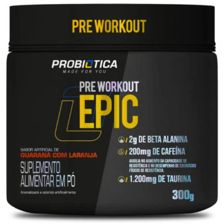 pre workout epic 300g guarana laranja probiotica