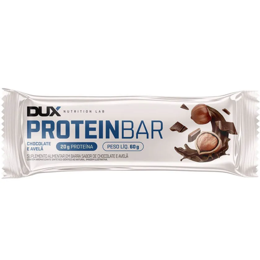 protein bar barra de 60g dux nutrition lab sabor chocolate avela