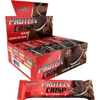 protein crisp bar 12 barras 45g integralmedica cookies and cream