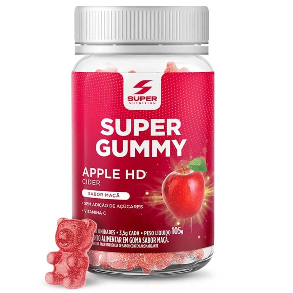 super gummy apple cider hd 30 gomas desincha