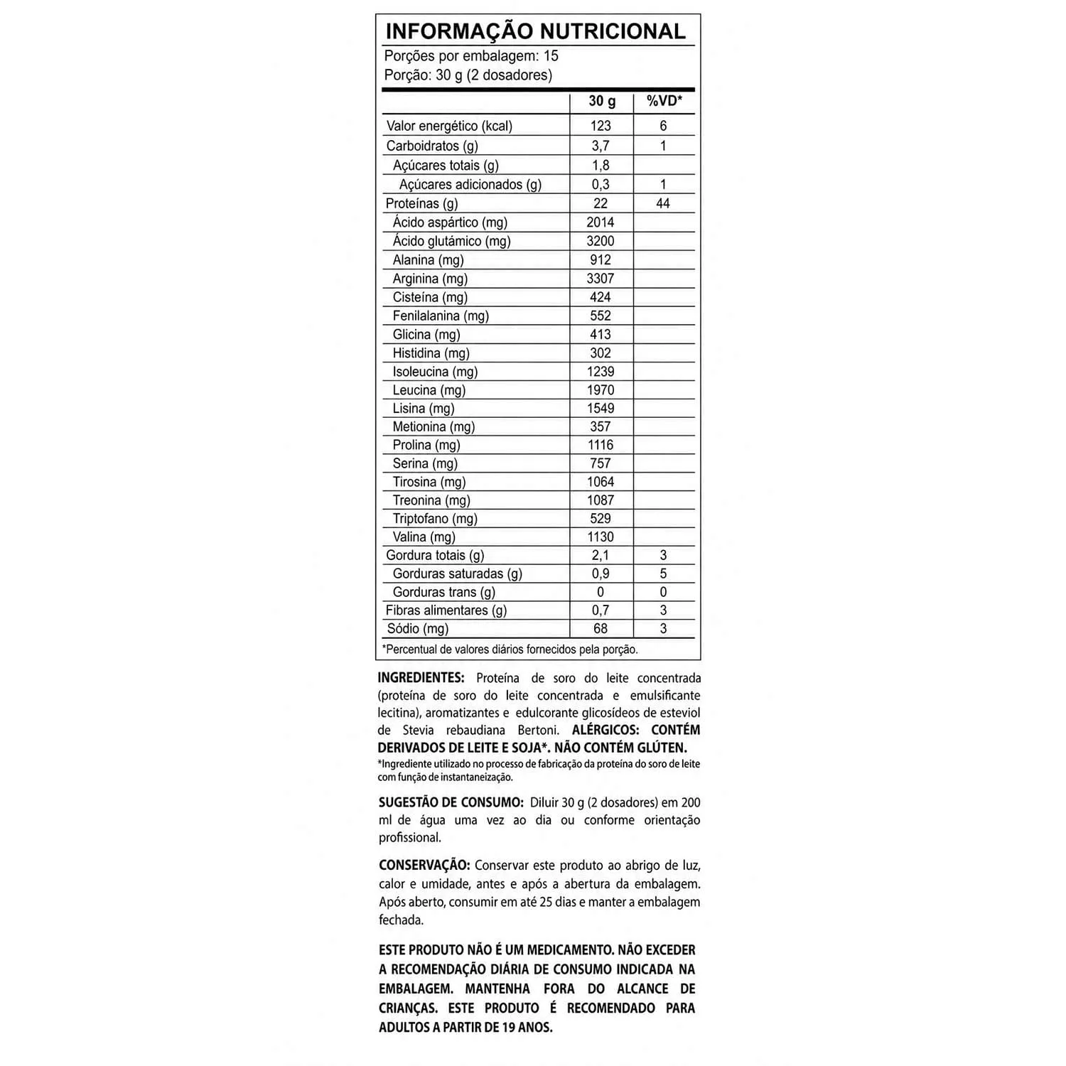 tabela nutricional cleanpro whey zero lactose 450g gelato di latte nutrify