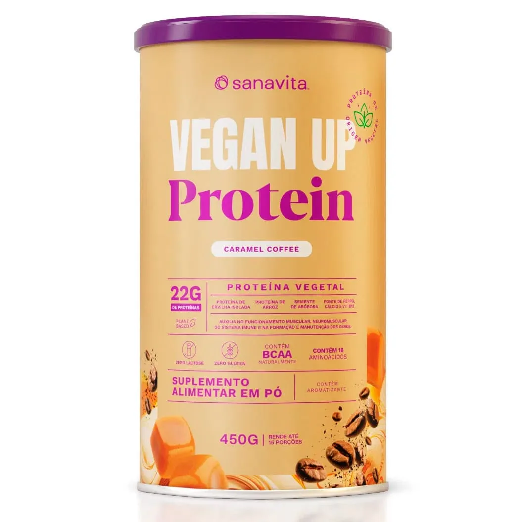 vegan up protein 450g sanavita caramel coffe