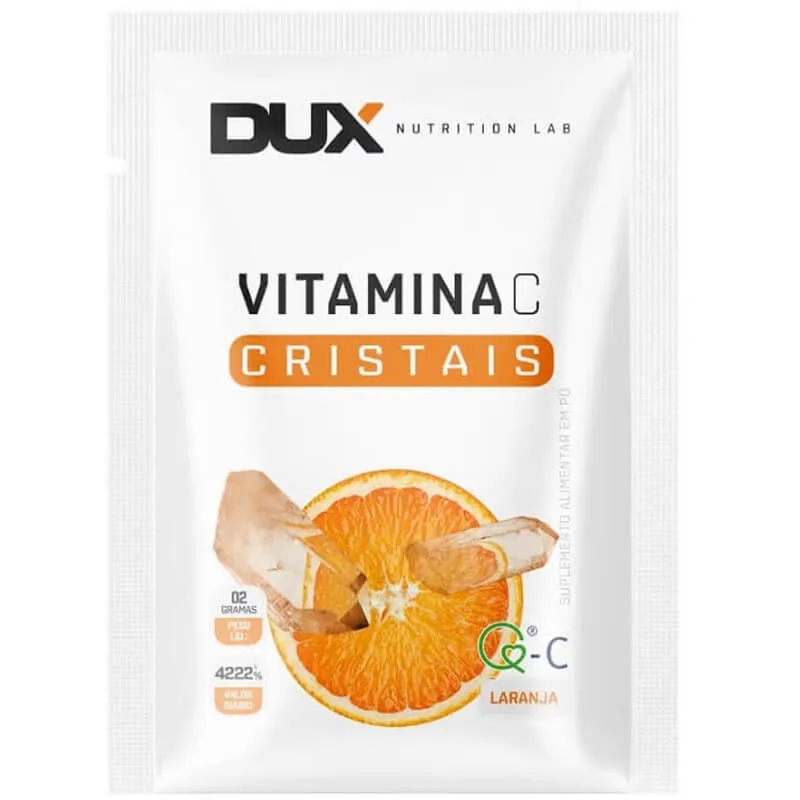 vitamina c cristais quali c sache laranja dux nutrition lab