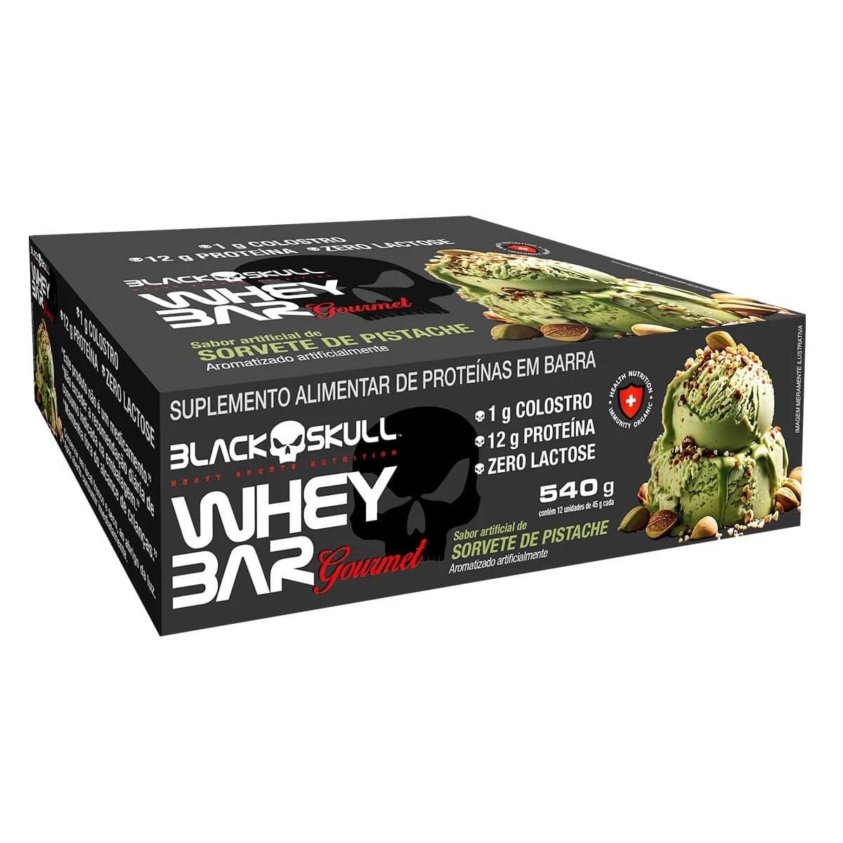 whey bar gourmet display sorvete de pistache black skull