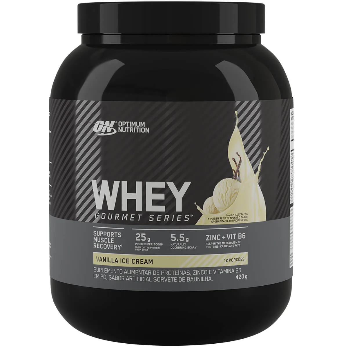 whey gourmet series 420g milkshake baunilha optimum nutrition