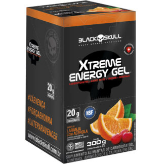 Xtreme Energy Gel (10 sachês) Laranja Black Skull